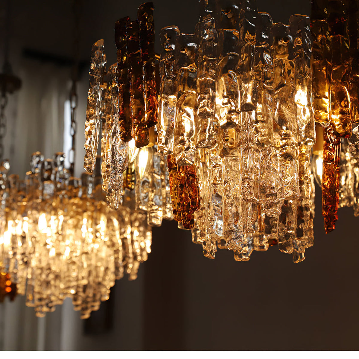Detail shot of the refined brass frame of the Kalmar Pendant Light.