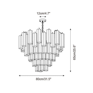 Kamenicky Lustre Cascades de Verre en Niveaux-Luire