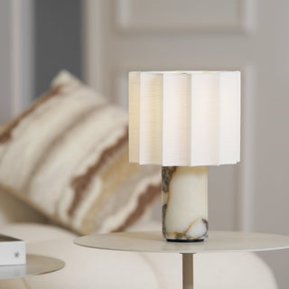 Serenity Lampe de Table en Tissu Plissé Et Marbre