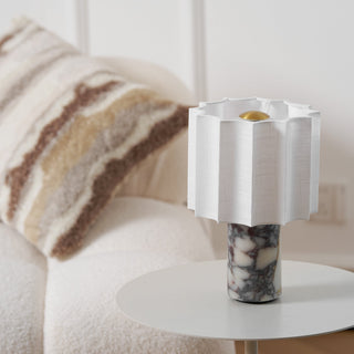 Serenity Lampe de Table en Tissu Plissé Et Marbre
