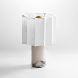 Serenity Lampe de Table en Tissu Plissé Et Marbre