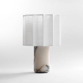 Serenity Lampe de Table en Tissu Plissé Et Marbre