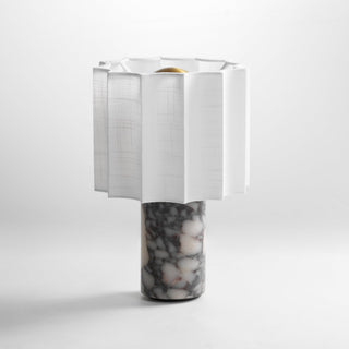 Serenity Lampe de Table en Tissu Plissé Et Marbre