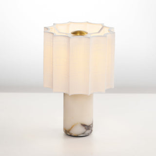 Serenity Lampe de Table en Tissu Plissé Et Marbre