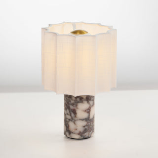 Serenity Lampe de Table en Tissu Plissé Et Marbre