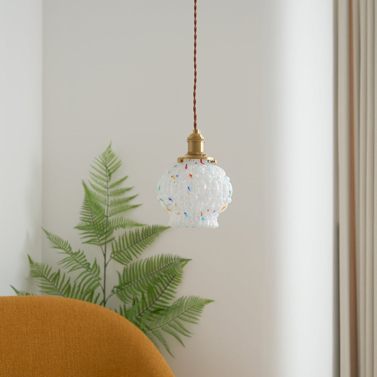 Jovik Textured Glass Pendant Light-Neutral Decor