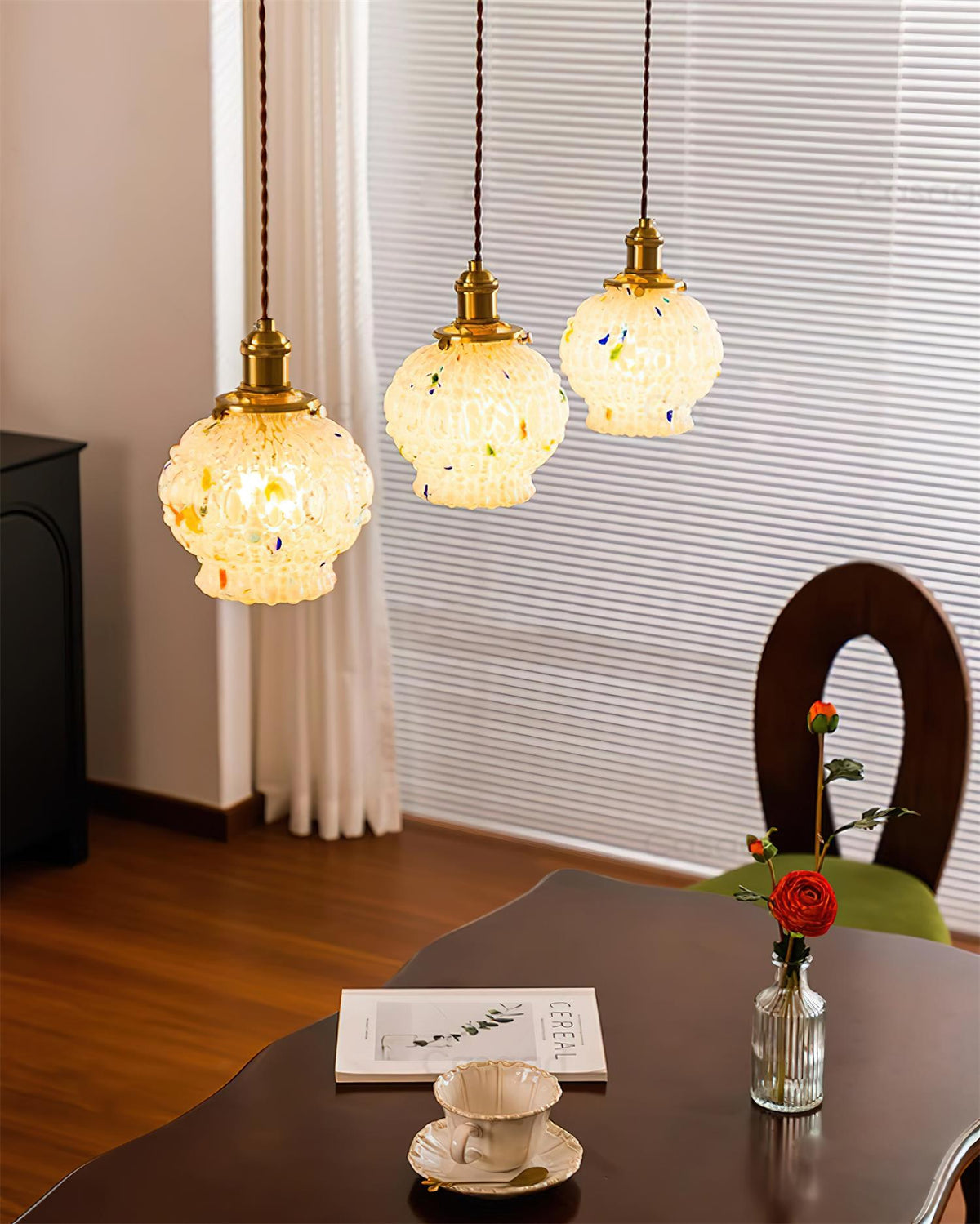 Jovik Textured Glass Pendant Light-Neutral Decor