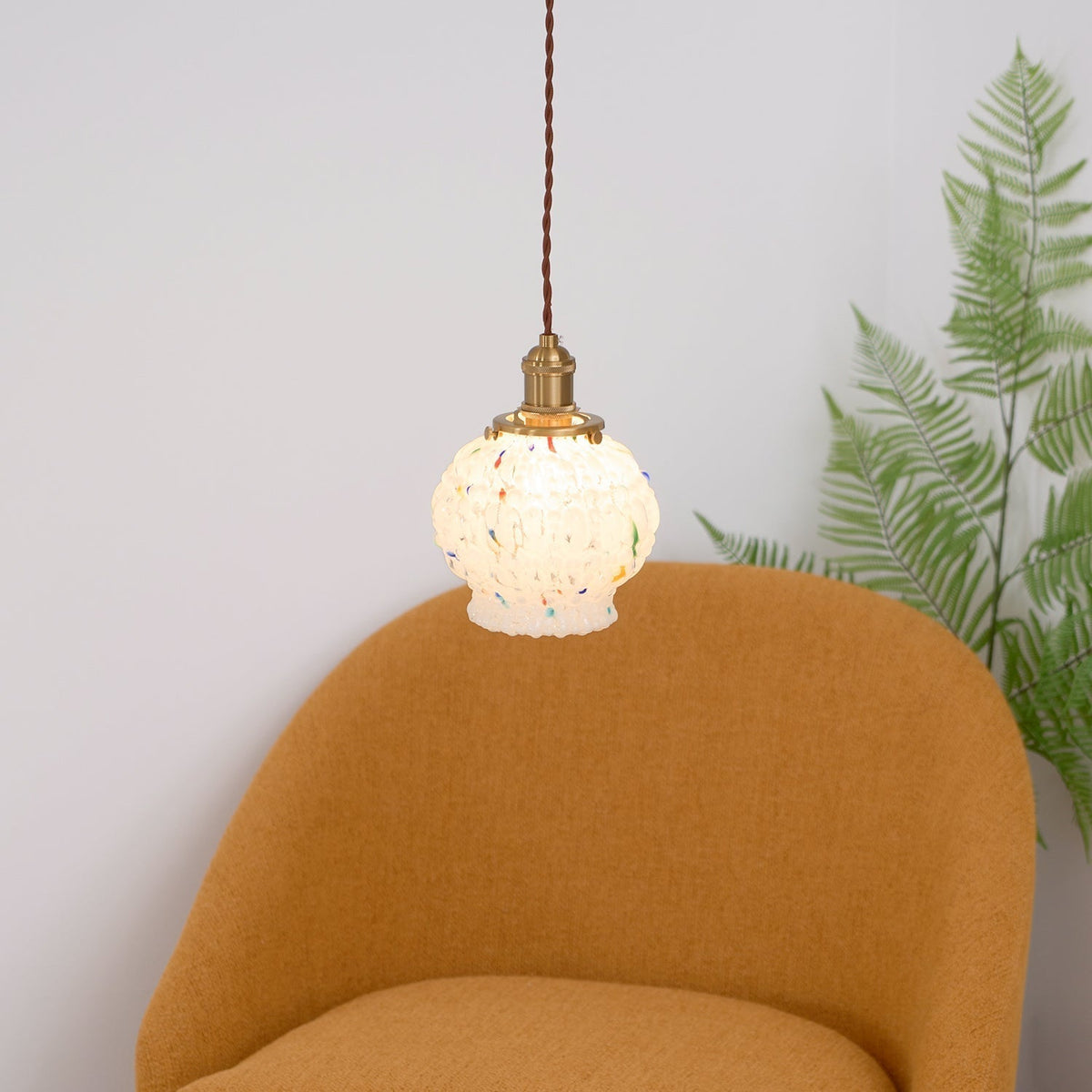 Jovik Textured Glass Pendant Light-Neutral Decor