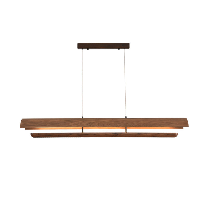 Full product view of the Kanoe Linear Chandelier on a white background.