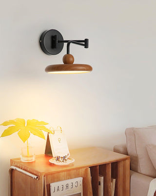 Kenshika Bois Disque Noir Applique Lumière