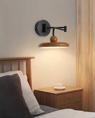 Kenshika Bois Disque Noir Applique Lumière