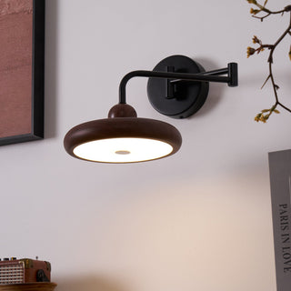 Kenshika Bois Disque Noir Applique Lumière
