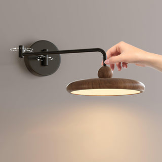 Kenshika Bois Disque Noir Applique Lumière