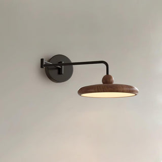 Kenshika Bois Disque Noir Applique Lumière