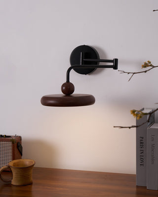 Kenshika Bois Disque Noir Applique Lumière