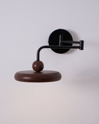 Kenshika Bois Disque Noir Applique Lumière