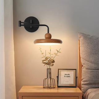Kenshika Bois Disque Noir Applique Lumière