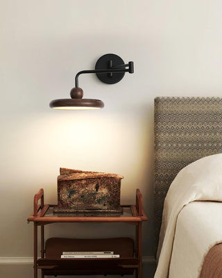 Kenshika Bois Disque Noir Applique Lumière
