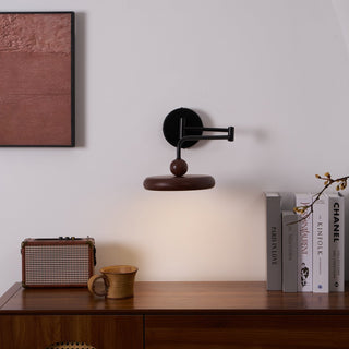 Kenshika Bois Disque Noir Applique Lumière