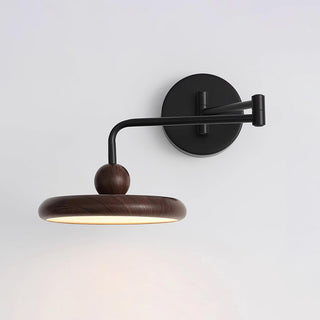 Kenshika Bois Disque Noir Applique Lumière