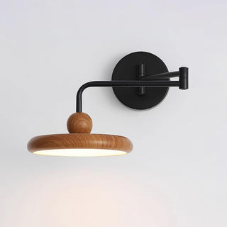 Kenshika Bois Disque Noir Applique Lumière