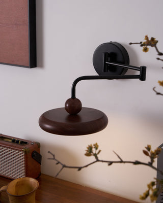 Kenshika Bois Disque Noir Applique Lumière