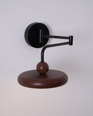 Kenshika Bois Disque Noir Applique Lumière