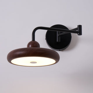 Kenshika Bois Disque Noir Applique Lumière