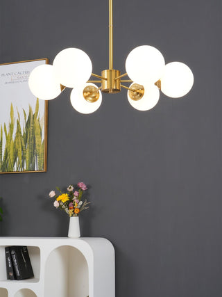 Lustra Lustre en Laiton Verre Opale-Luire