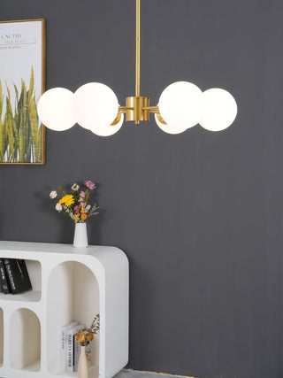 Lustra Lustre en Laiton Verre Opale-Luire