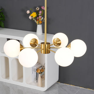 Lustra Lustre en Laiton Verre Opale-Luire