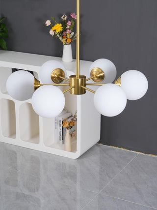 Lustra Lustre en Laiton Verre Opale-Luire