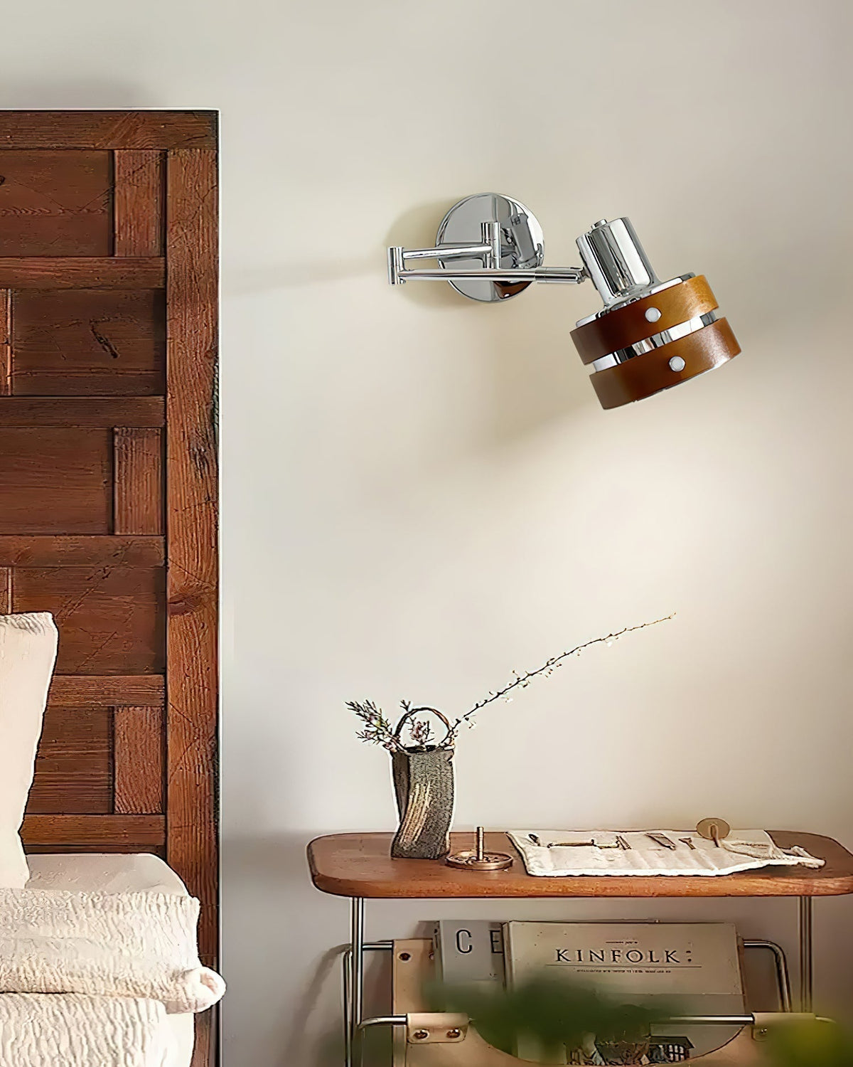 Karry Wall Lamp Wood Adjustable Mid-Century-Neutral Decor