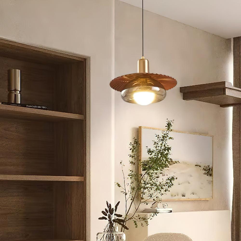 Elysor Brass and Glass Pendant Lamp-Neutral Decor