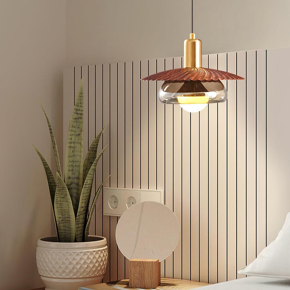 Elysor Brass and Glass Pendant Lamp-Neutral Decor
