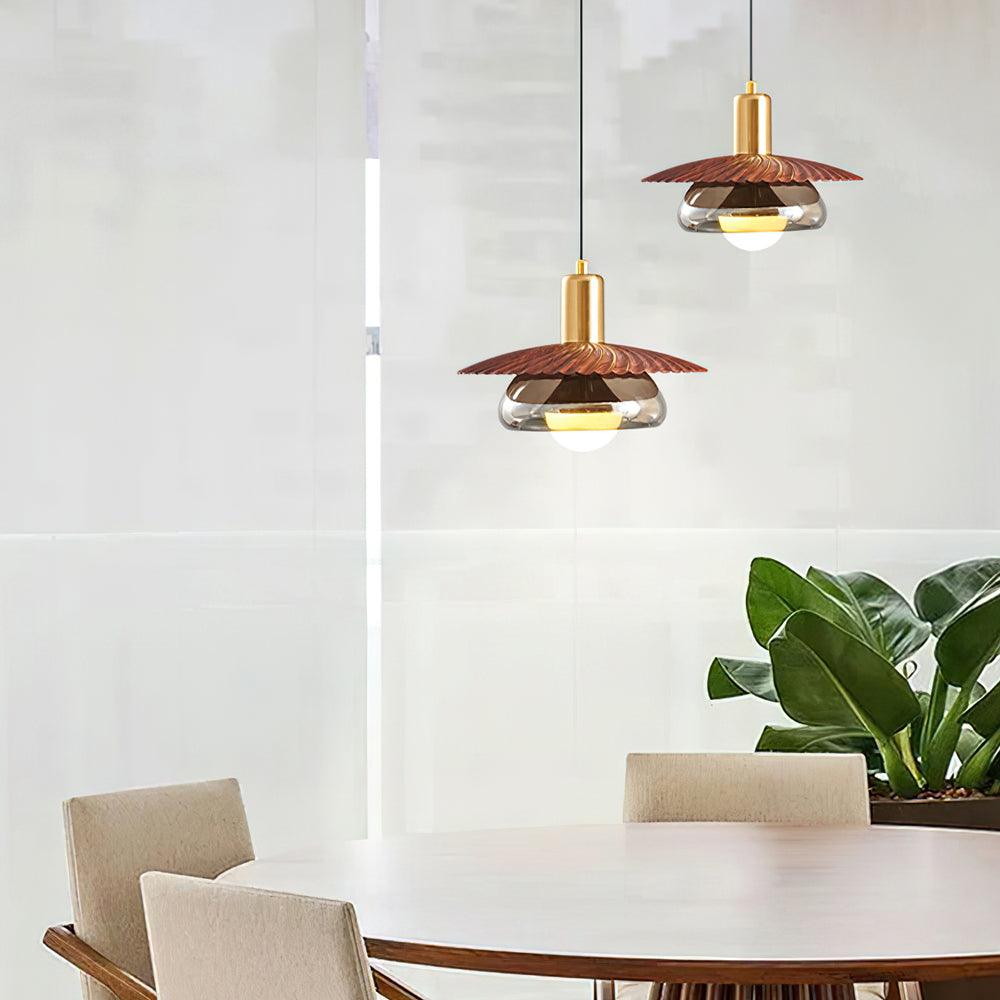 Elysor Brass and Glass Pendant Lamp-Neutral Decor