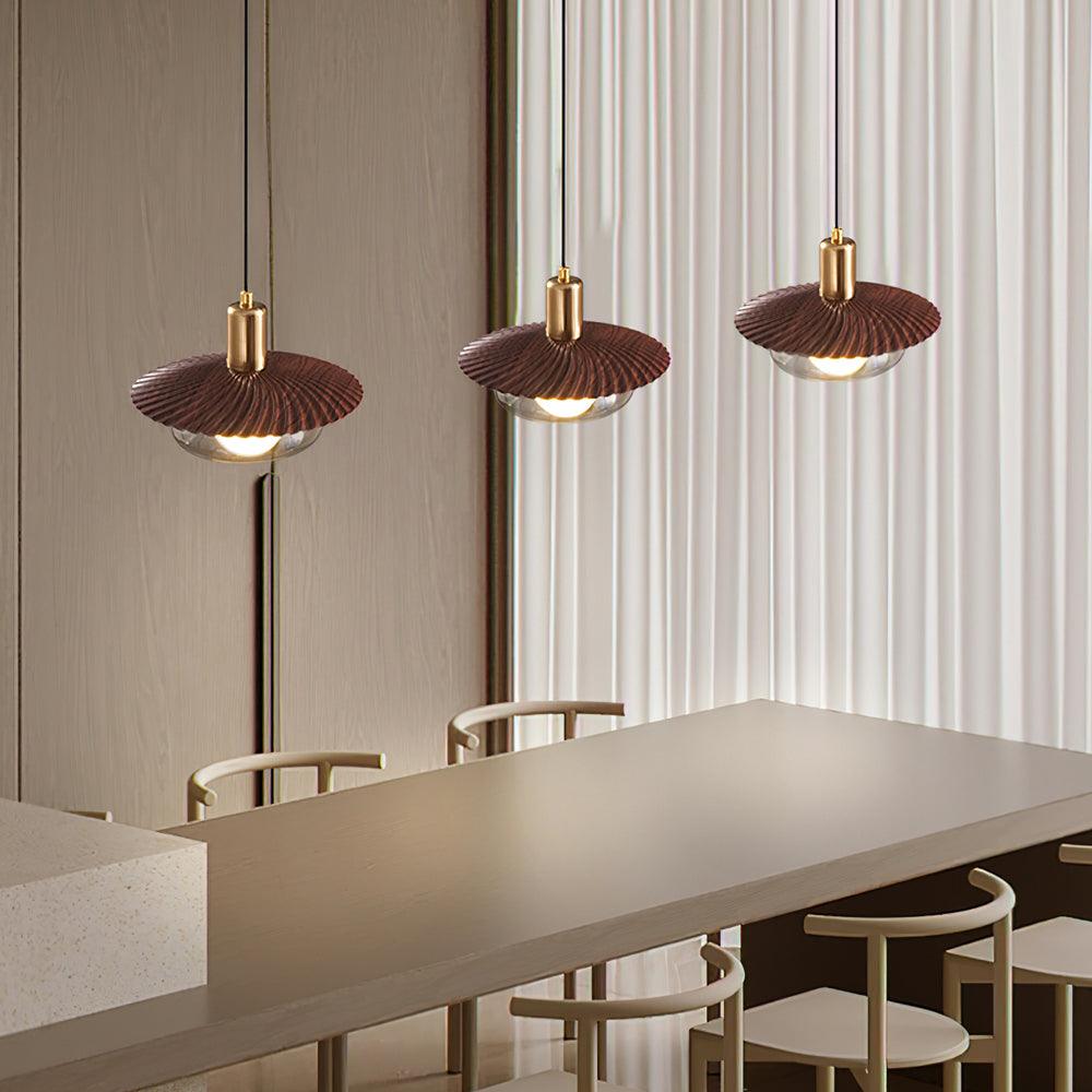 Elysor Brass and Glass Pendant Lamp-Neutral Decor