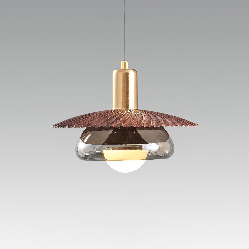 Elysor Brass and Glass Pendant Lamp-Neutral Decor
