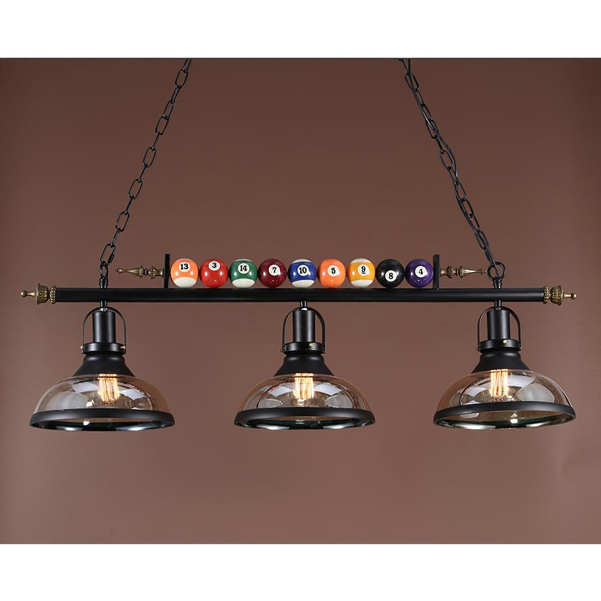 Aldeya Lustre en Verre Noir Balles de Billard Moderne