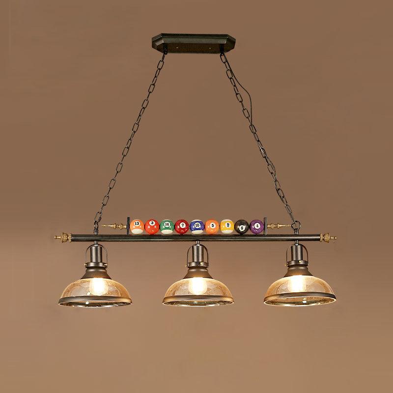 Aldeya Lustre en Verre Noir Balles de Billard Moderne
