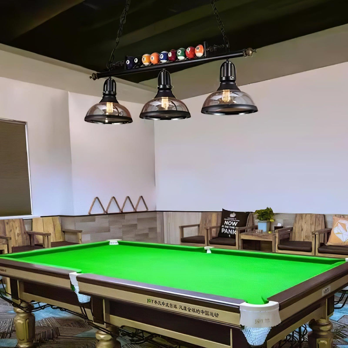 Aldeya Lustre en Verre Noir Balles de Billard Moderne
