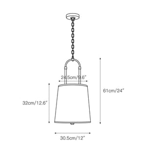 Aurzorora Suspension Vintage Industrielle en Laiton Et Tissu