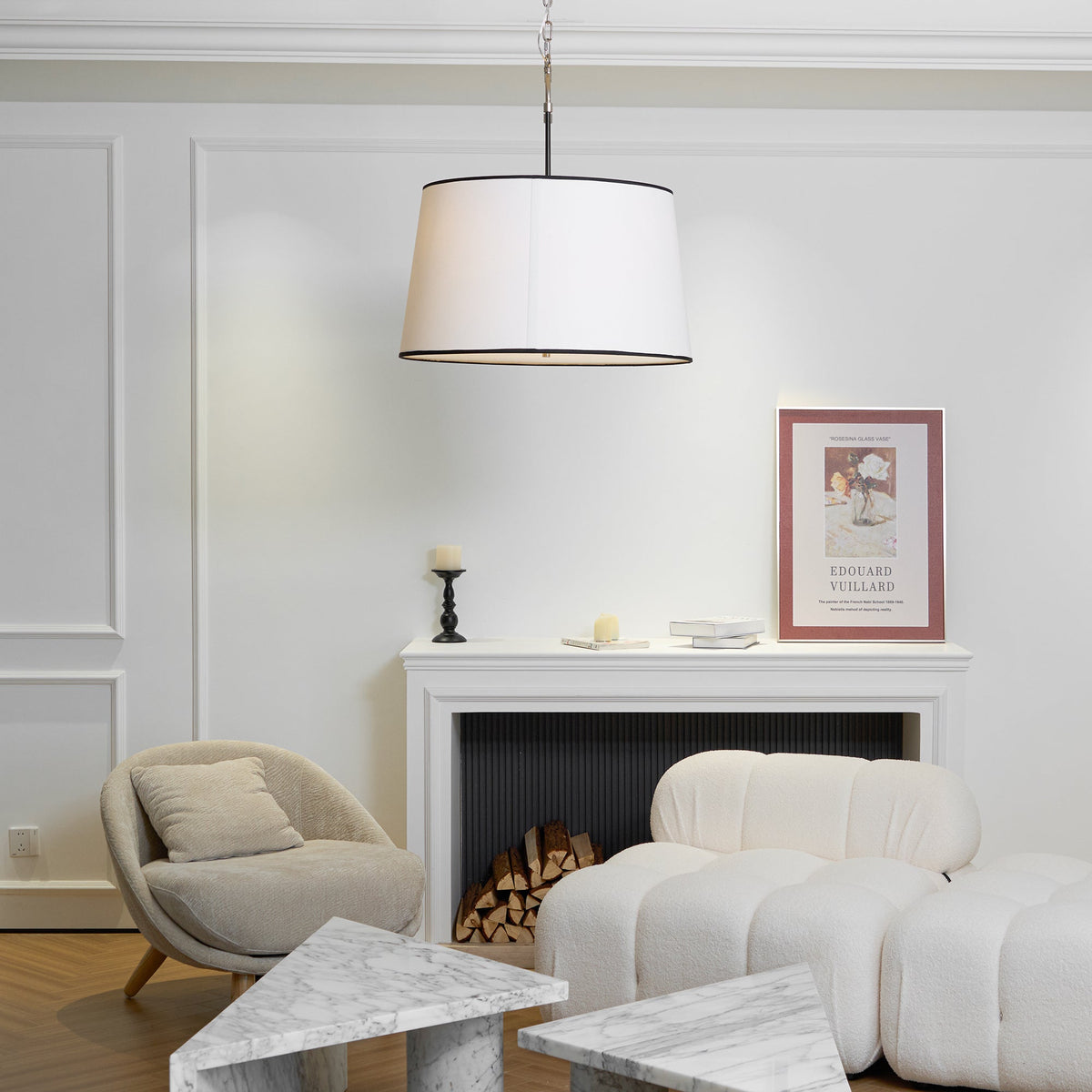Aurzorora Suspension Vintage Industrielle en Laiton Et Tissu