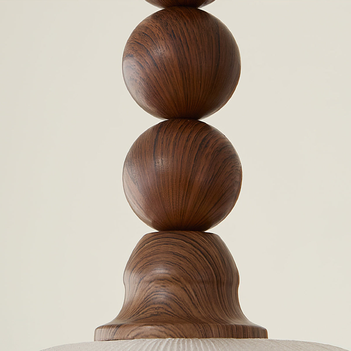 Angled view from below of the white Kaydan Pendant Lamp.