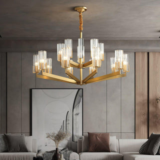Lustra Lustre Laiton Verre Moderne