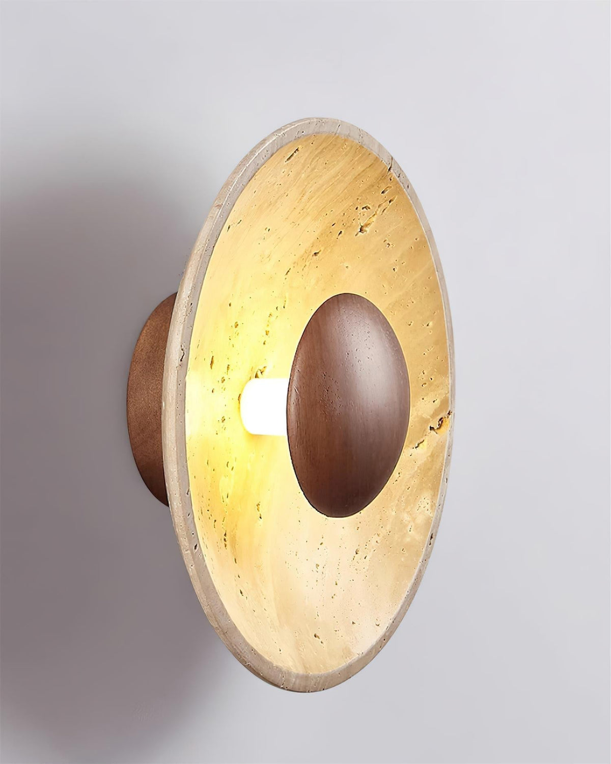 Norvian Wall Lamp Round Travertine Minimalist-Neutral Decor