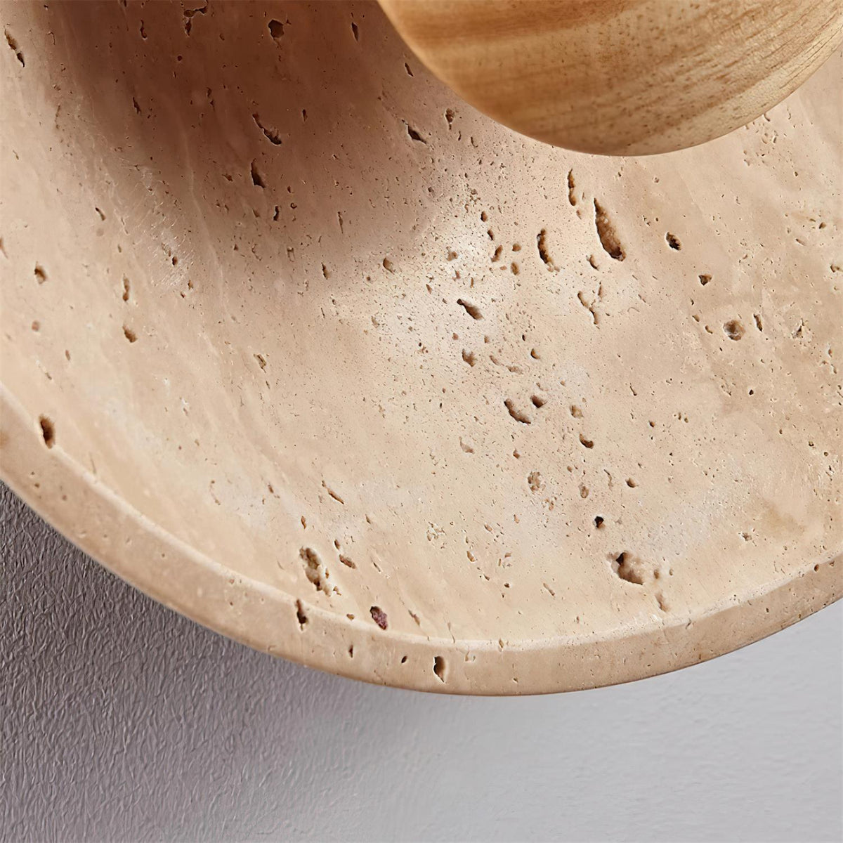 Norvian Wall Lamp Round Travertine Minimalist-Neutral Decor