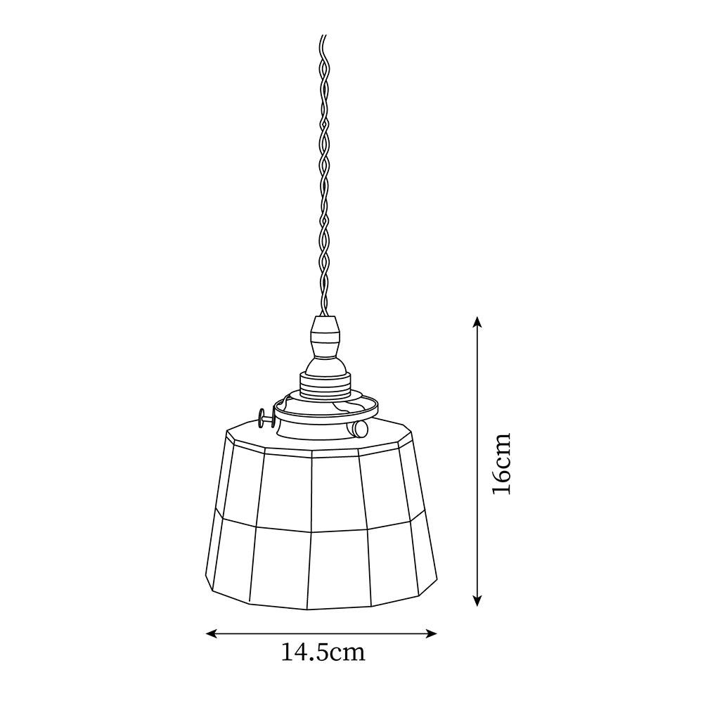 Pendant Lamp Stained Glass Shade Vintage Pattern Brass Retro-Neutral Decor