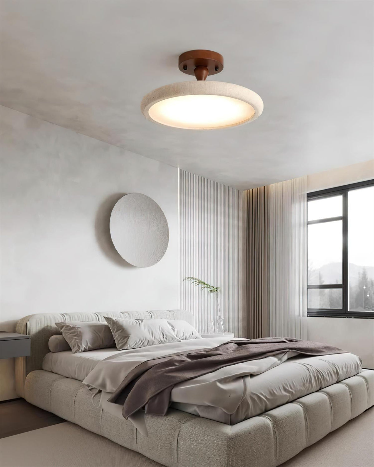 Luvia Ceiling Light Semi Flush Travertine-Neutral Decor