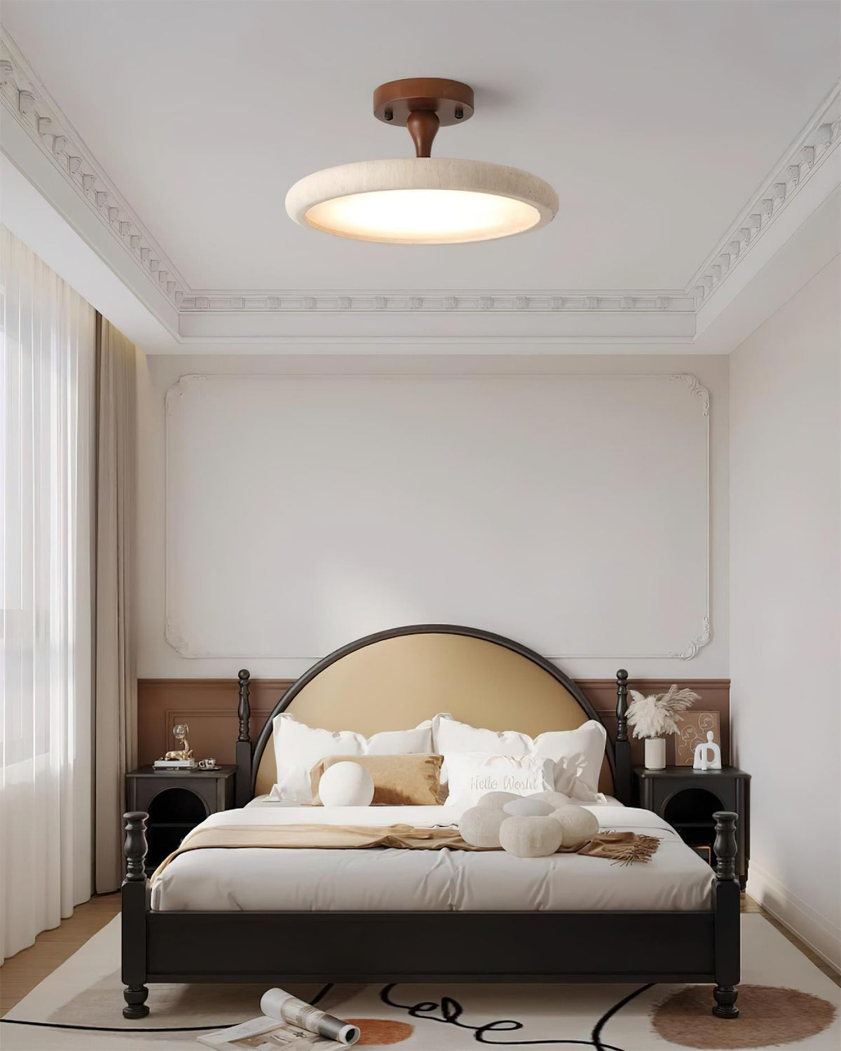 Luvia Ceiling Light Semi Flush Travertine-Neutral Decor